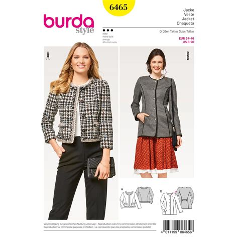 burda chanel jacket pattern|french style jacket patterns.